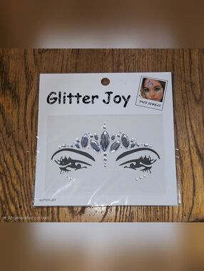 Glitter Joy Silver Face Jewel Sticker - Sparkling Festival Gems